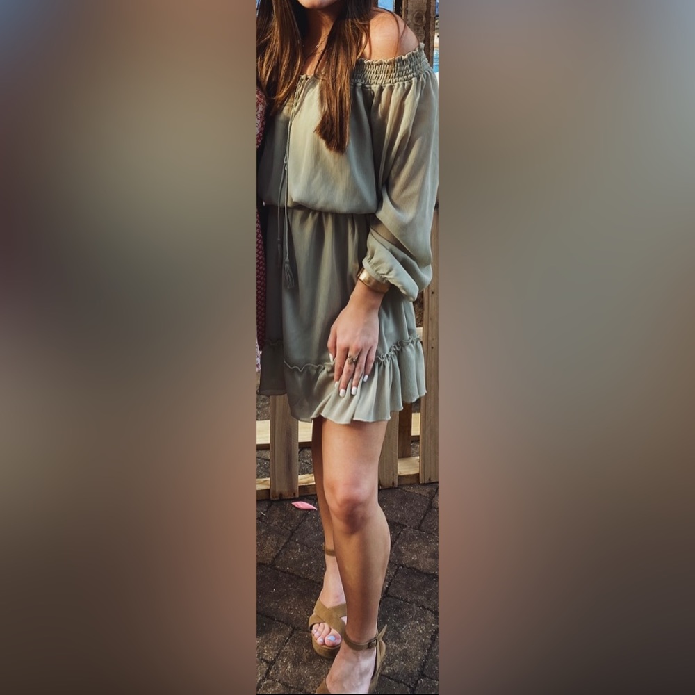 Olive Green Dress - Haoduoyi